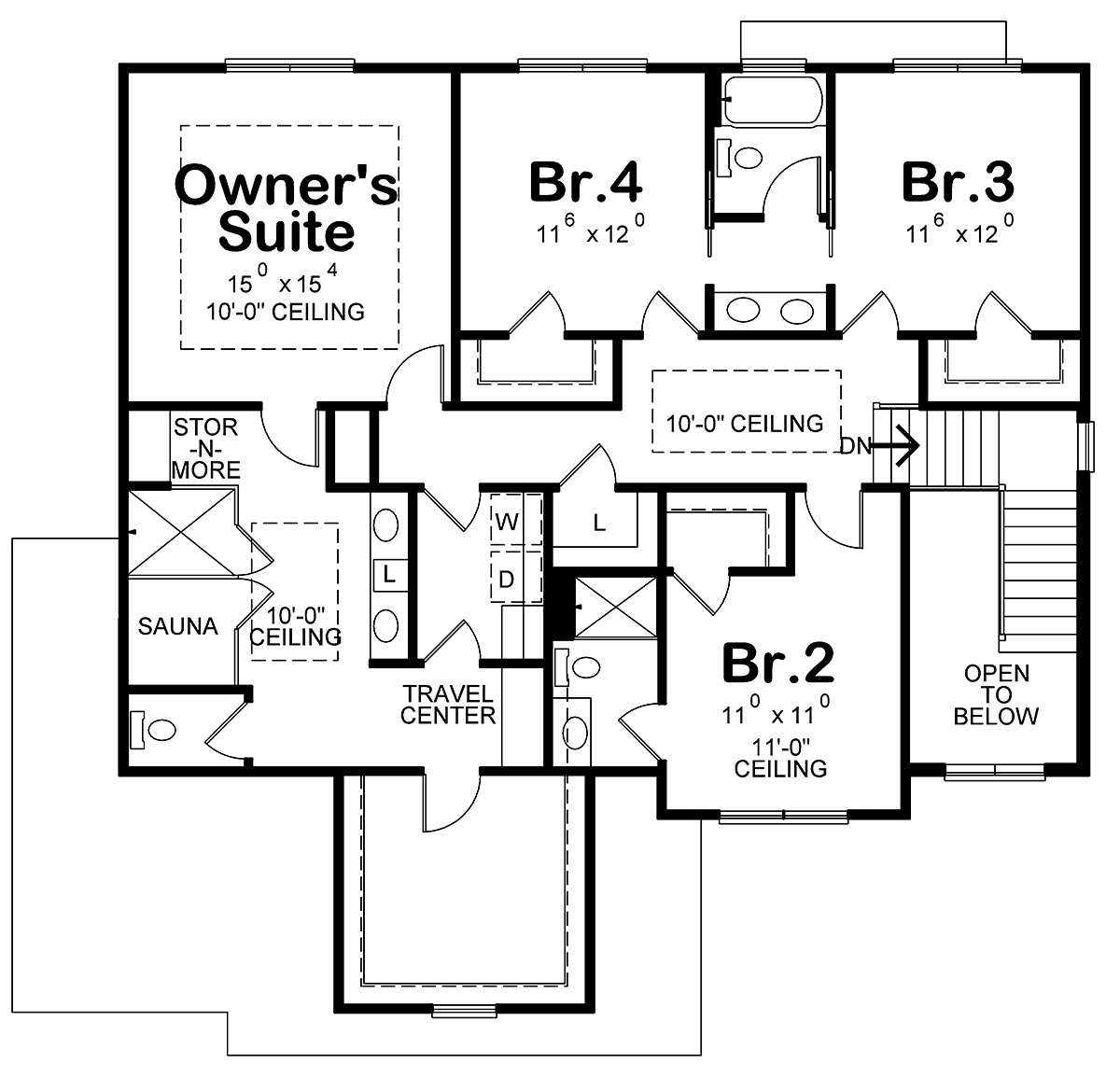 Bungalow Craftsman Traditional Level Two of Plan 75708