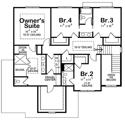 House Plan 75708 Second Level Plan