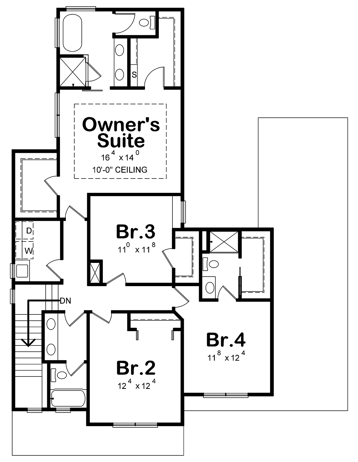 Country Farmhouse Level Two of Plan 75709