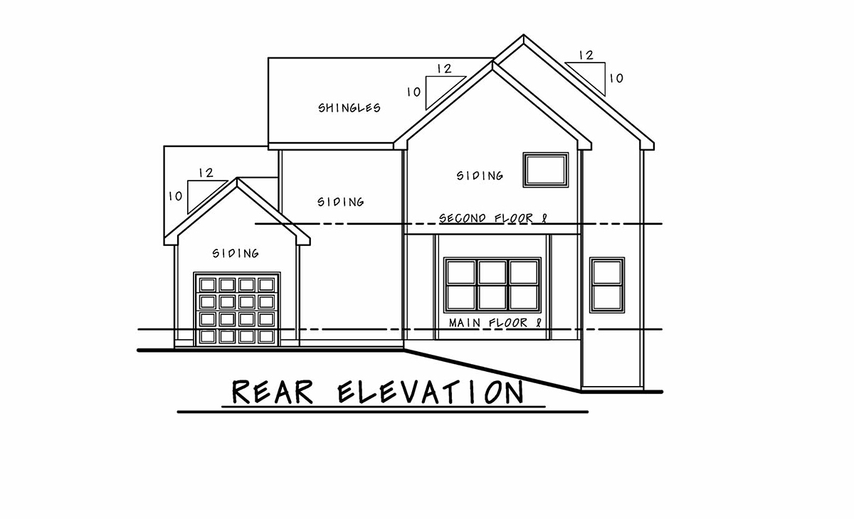 Country Farmhouse Rear Elevation of Plan 75709