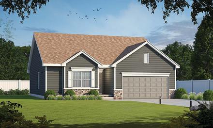 Cottage Craftsman One-Story Traditional Elevation of Plan 75710