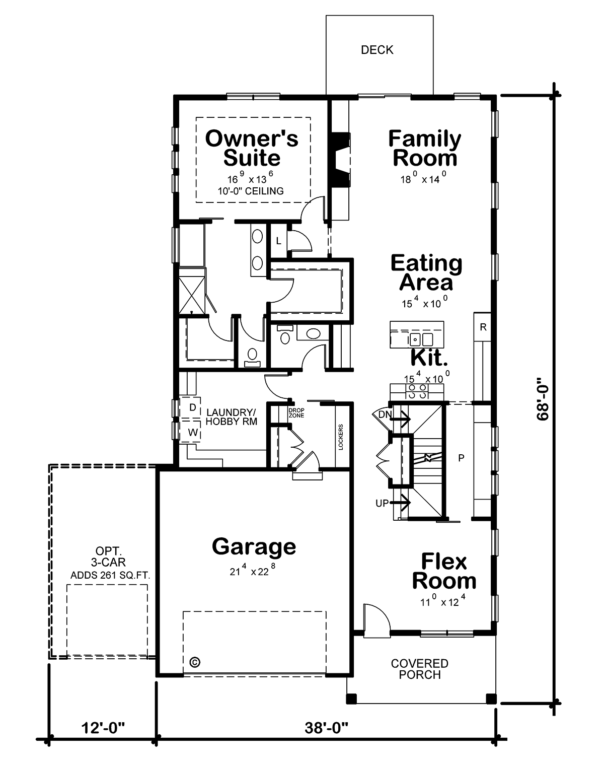 Craftsman Narrow Lot Traditional Level One of Plan 75712