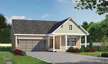 Farmhouse Ranch Traditional Elevation of Plan 75720