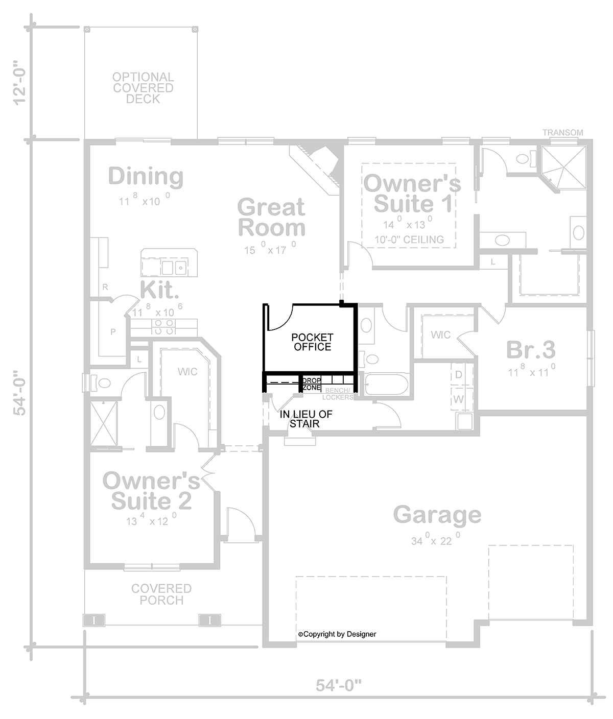 Farmhouse Alternate Level One of Plan 75724