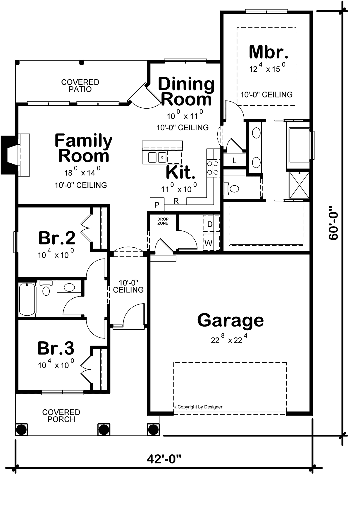 Cottage Craftsman Level One of Plan 75727