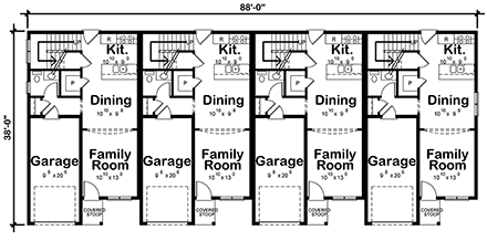 Multi-Family Plan 75731 First Level Plan