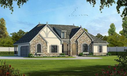 Craftsman French Country Elevation of Plan 75737