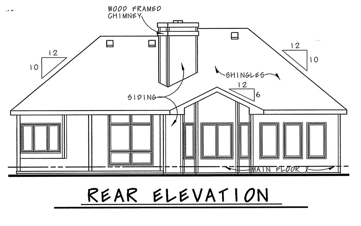 Mediterranean Rear Elevation of Plan 75738