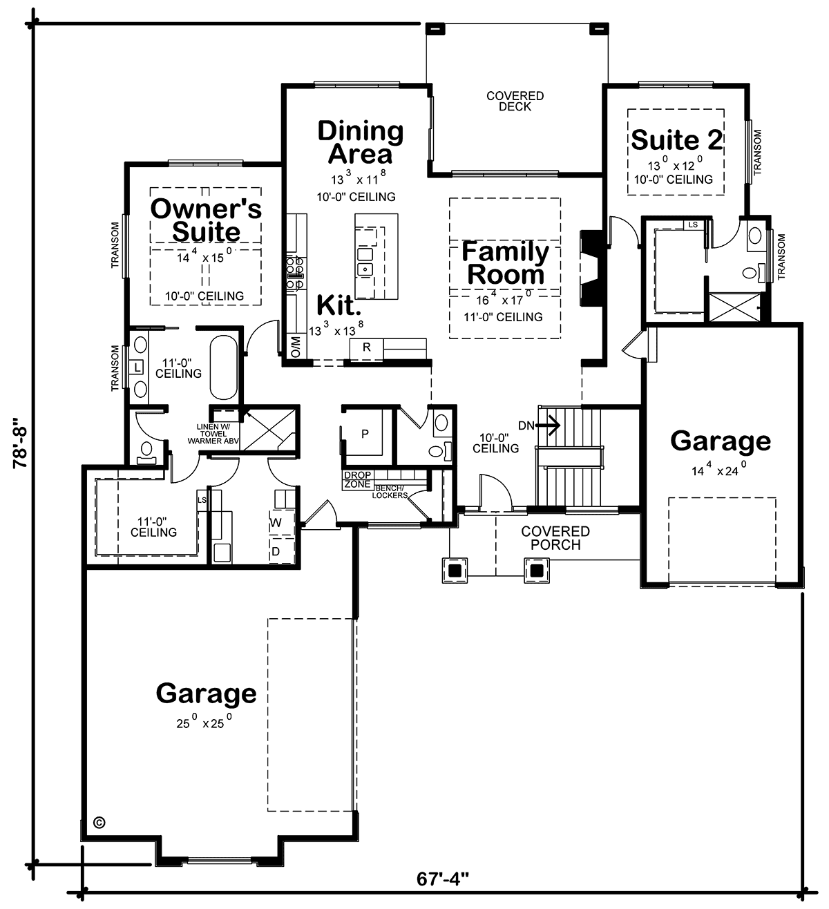 Craftsman Level One of Plan 75740