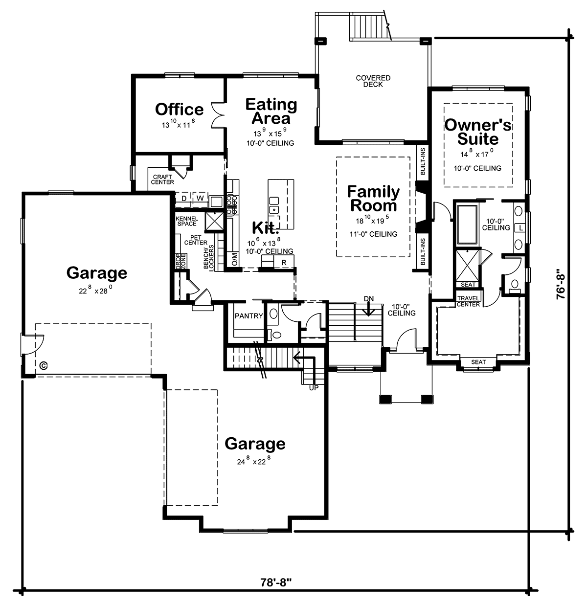 Craftsman Traditional Level One of Plan 75741