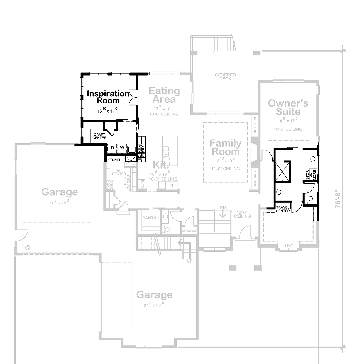 Craftsman Traditional Alternate Level One of Plan 75741