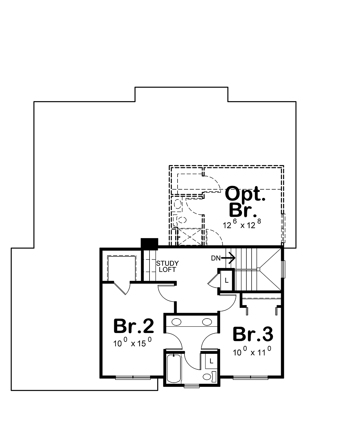 Bungalow Cottage Country Craftsman Level Two of Plan 75743