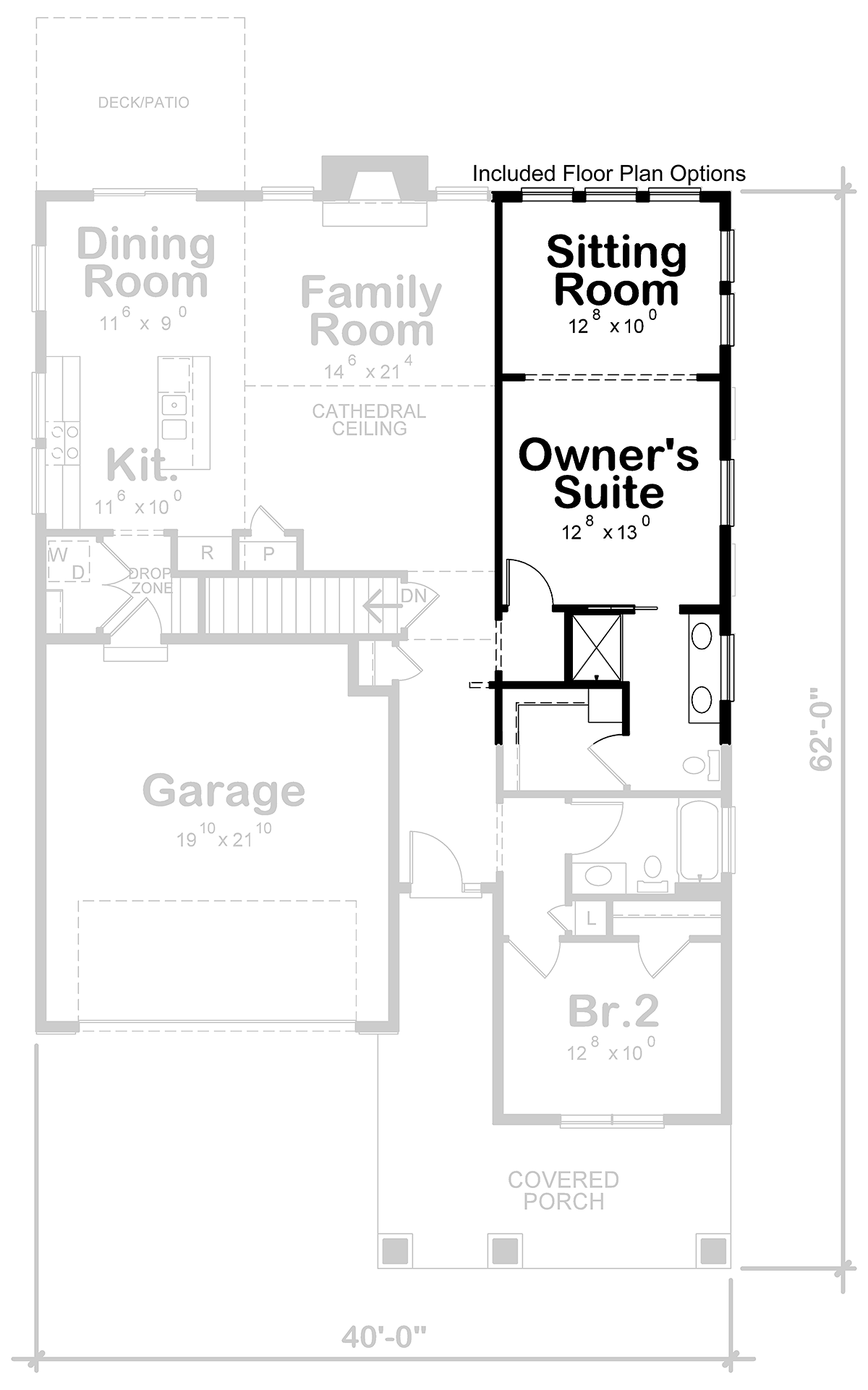 Craftsman Alternate Level One of Plan 75750