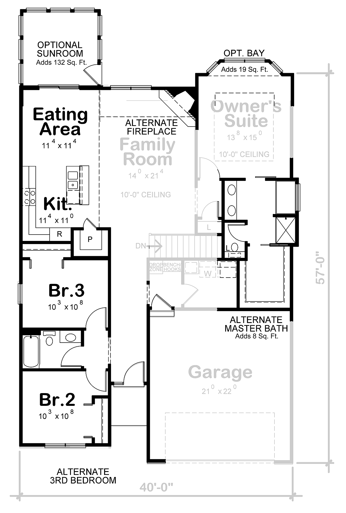 Craftsman Alternate Level One of Plan 75751