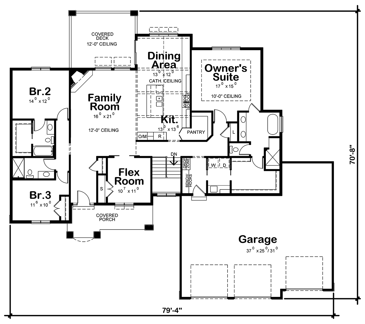 Craftsman Traditional Level One of Plan 75753