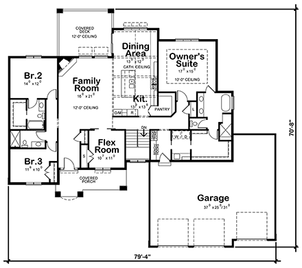 House Plan 75753 First Level Plan