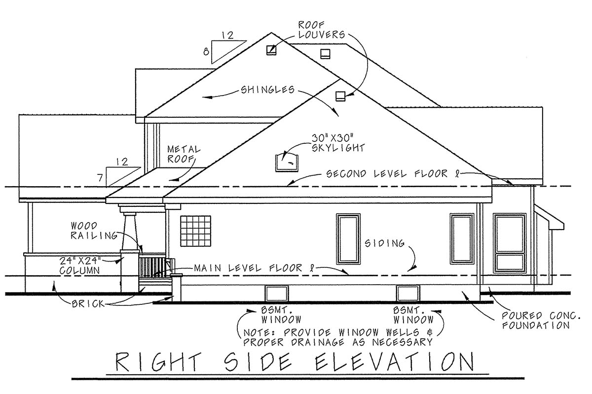 Craftsman Plan with 2690 Sq. Ft., 4 Bedrooms, 3 Bathrooms, 3 Car Garage Picture 2