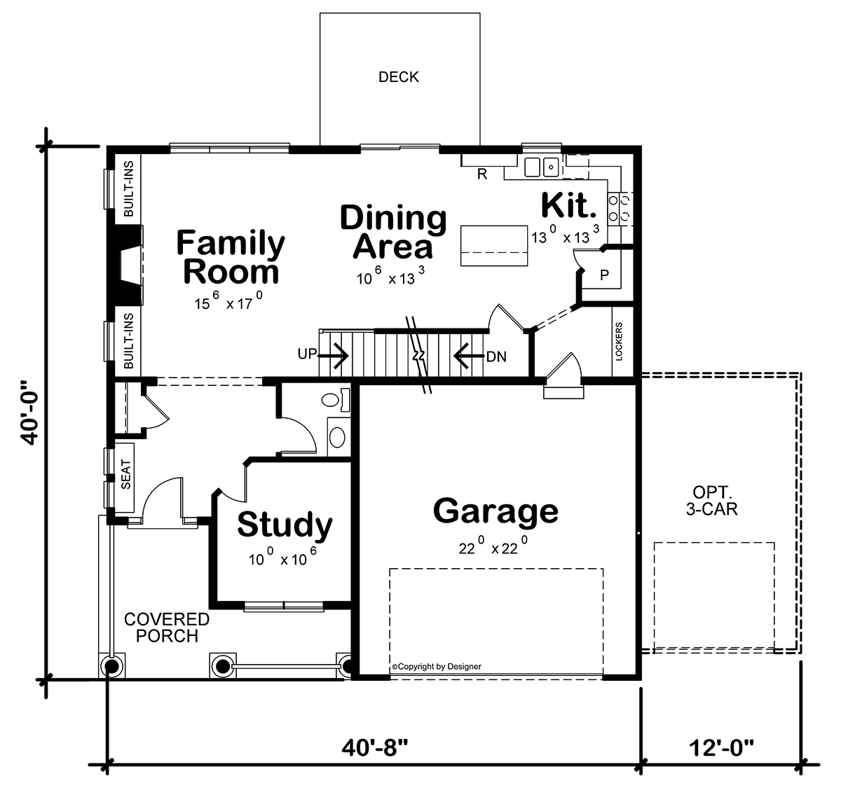 Craftsman Traditional Level One of Plan 75766