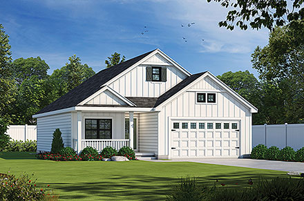 Farmhouse Traditional Elevation of Plan 75769