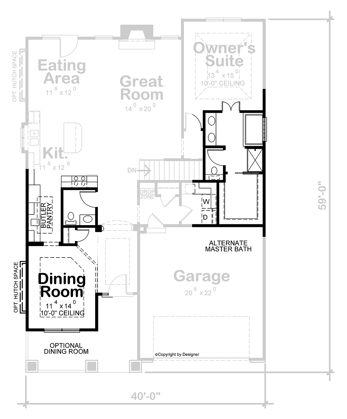 Cottage Alternate Level One of Plan 75772