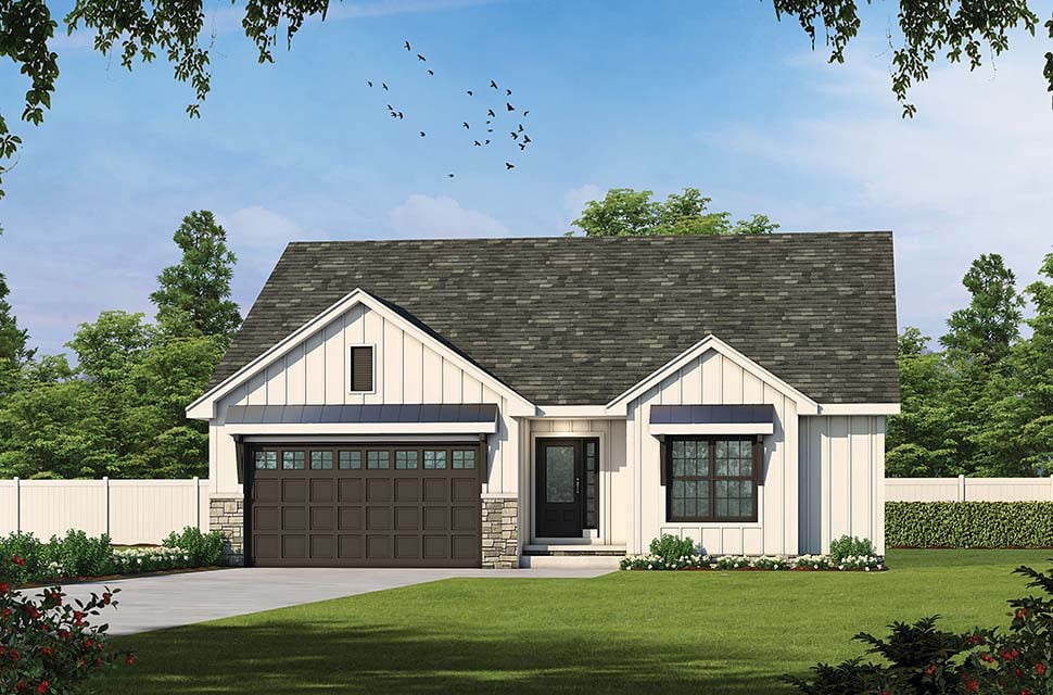 Farmhouse Plan with 1642 Sq. Ft., 3 Bedrooms, 3 Bathrooms, 2 Car Garage Picture 5