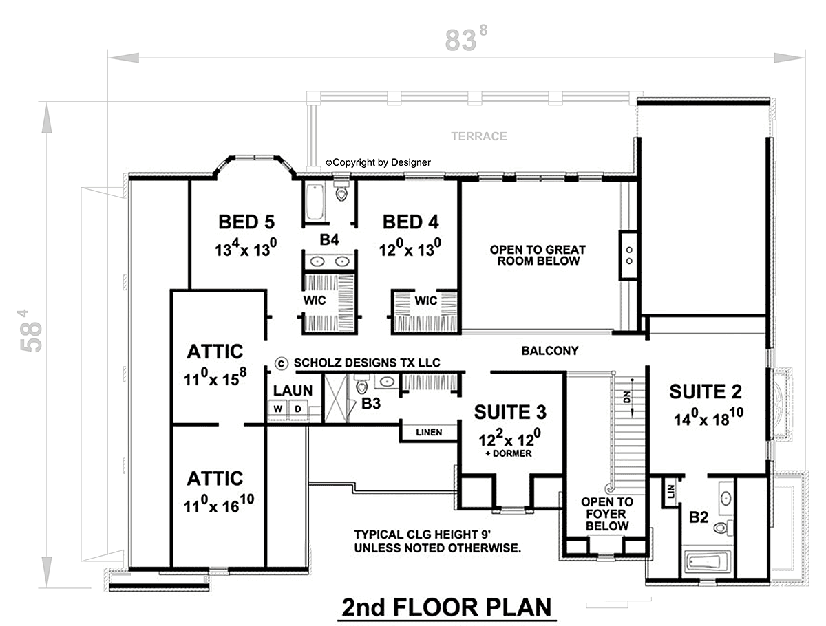 French Country Level Two of Plan 75777