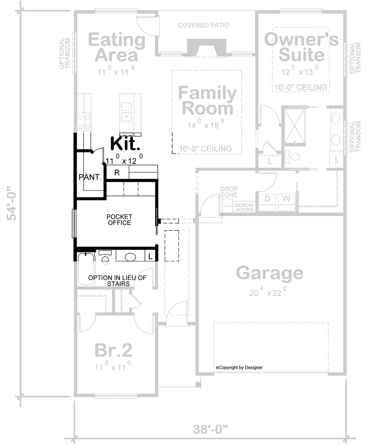 Farmhouse Alternate Level One of Plan 75780