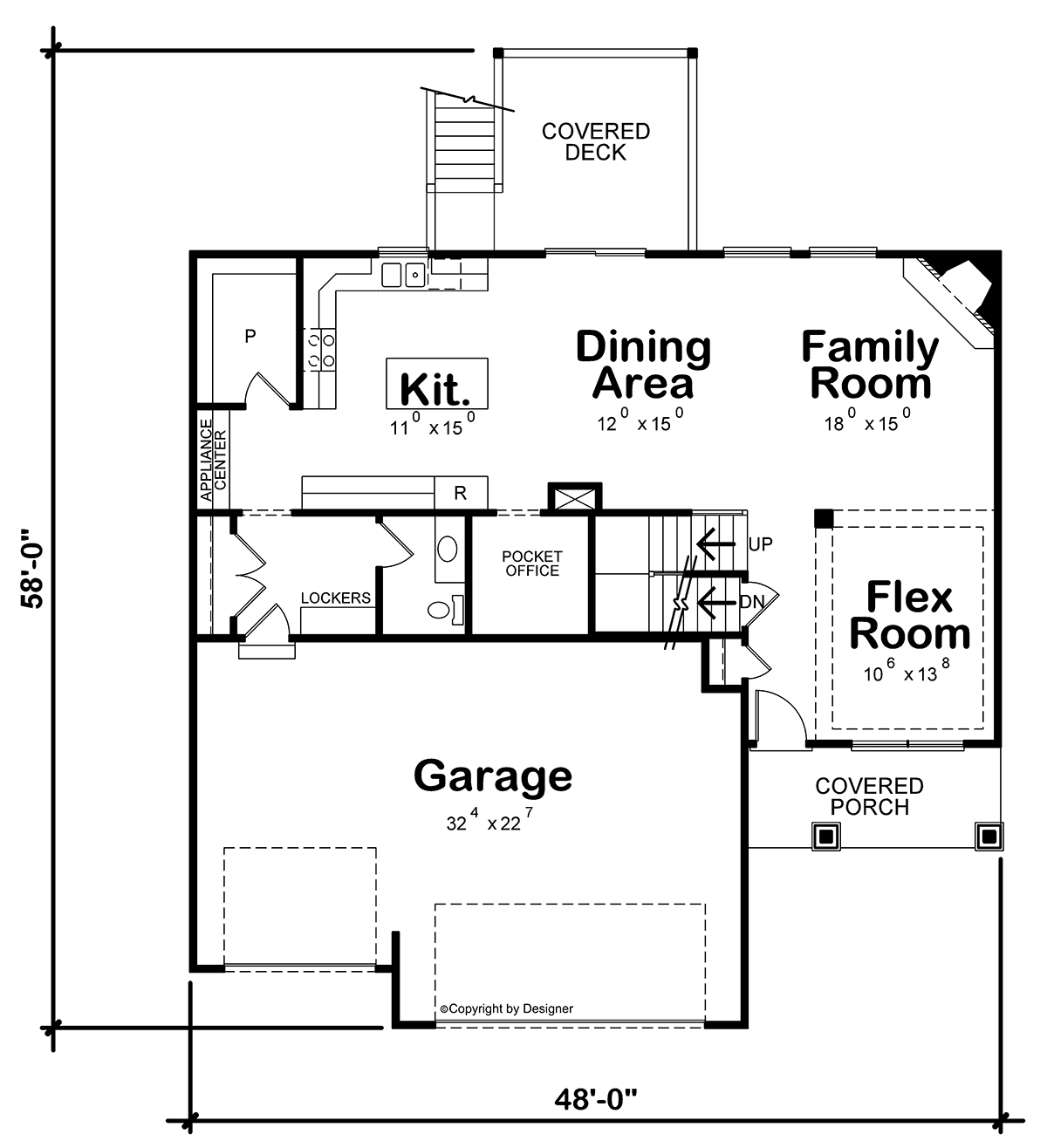 Craftsman Traditional Level One of Plan 75785