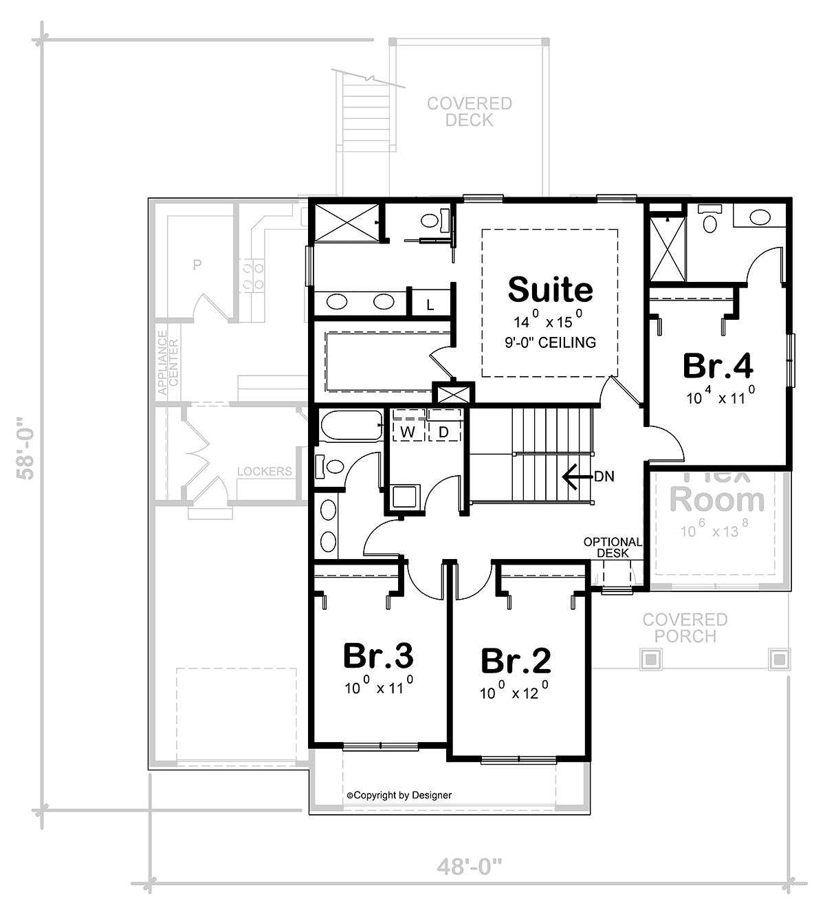 Craftsman Traditional Level Two of Plan 75785