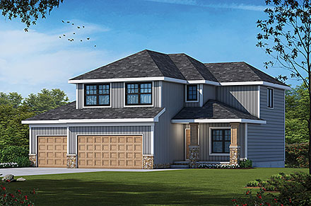 Farmhouse Traditional Elevation of Plan 75786