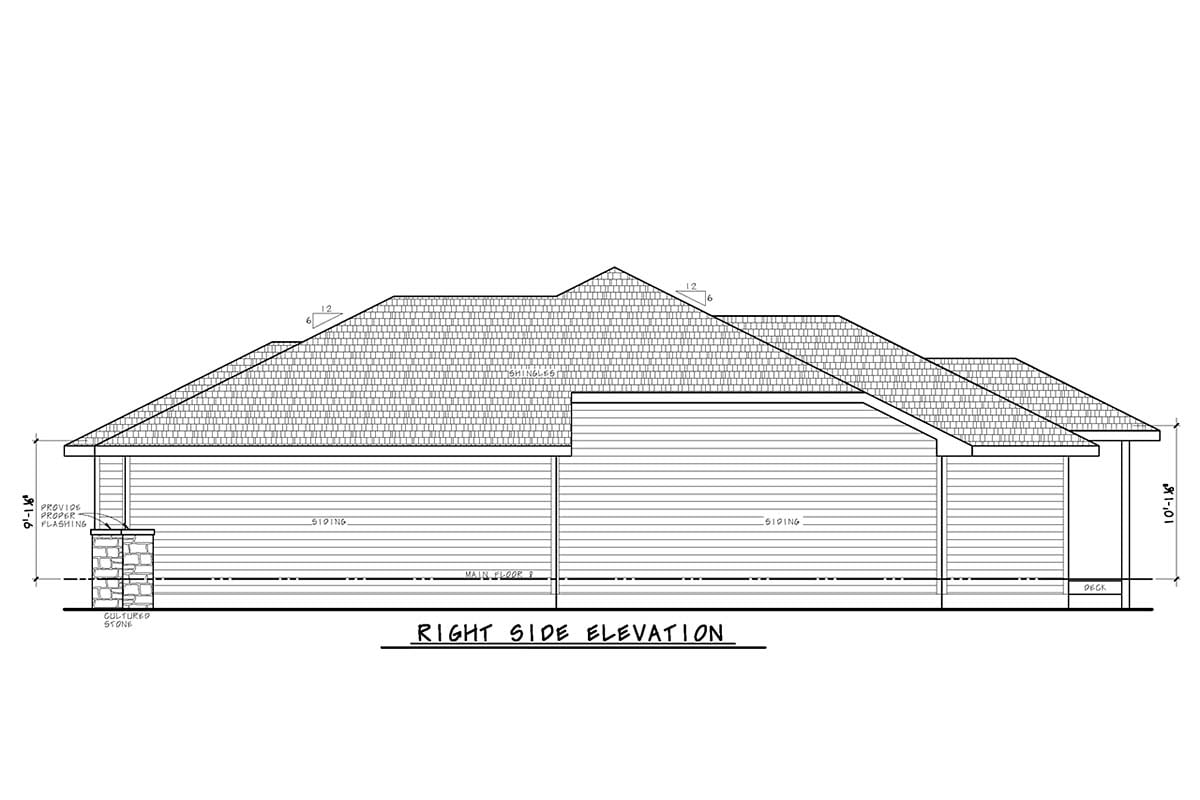 Contemporary Plan with 1861 Sq. Ft., 3 Bedrooms, 2 Bathrooms, 3 Car Garage Picture 2