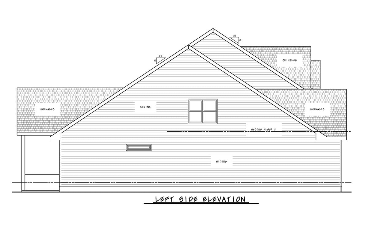 Country, Farmhouse, Traditional Plan with 2437 Sq. Ft., 4 Bedrooms, 4 Bathrooms, 2 Car Garage Picture 3