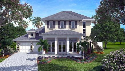 Colonial French Country Elevation of Plan 75904