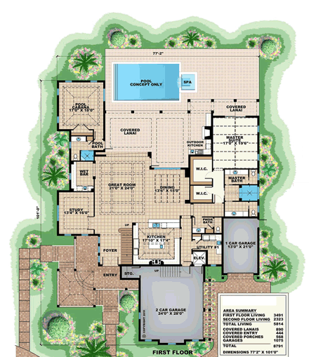 House Plan 75918 First Level Plan
