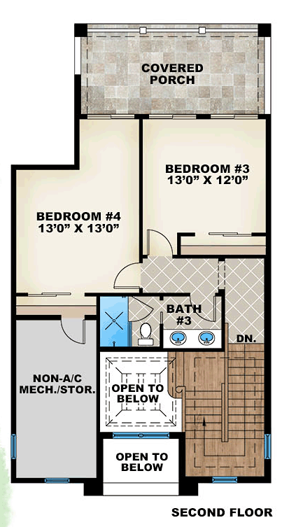 House Plan 75931 Second Level Plan