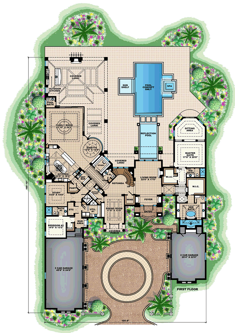 Florida Mediterranean Level One of Plan 75933