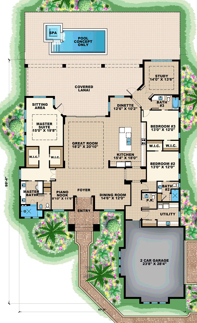 Contemporary Florida Level One of Plan 75934