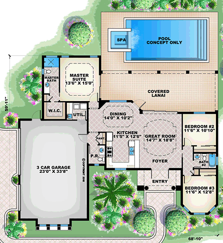 House Plan 75939 First Level Plan