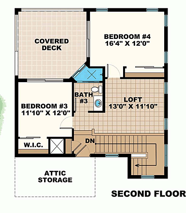 House Plan 75944 Second Level Plan