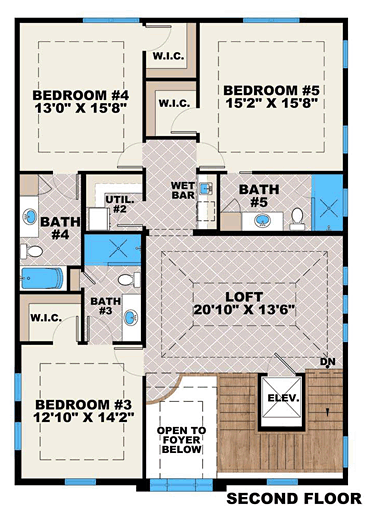 Colonial Country Mediterranean Level Two of Plan 75948