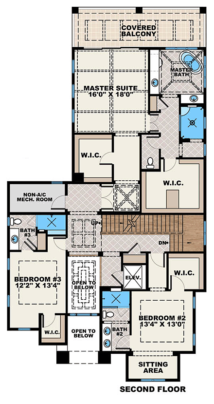 House Plan 75951 Second Level Plan