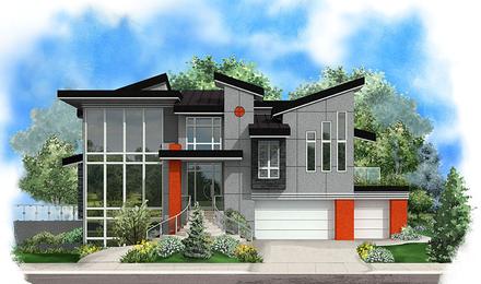 Contemporary Modern Elevation of Plan 75953