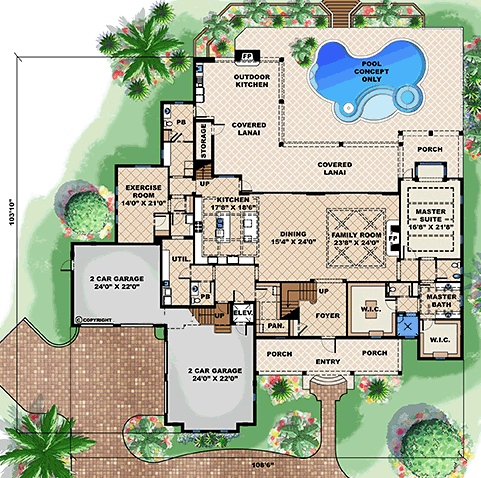 Colonial Country Southern Level One of Plan 75955