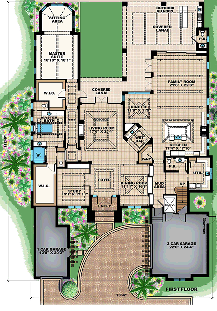 House Plan 75956 First Level Plan