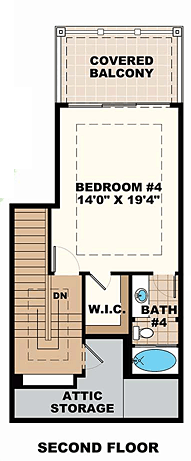 Contemporary Florida French Country Level Two of Plan 75961