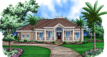 Contemporary Florida French Country Elevation of Plan 75961