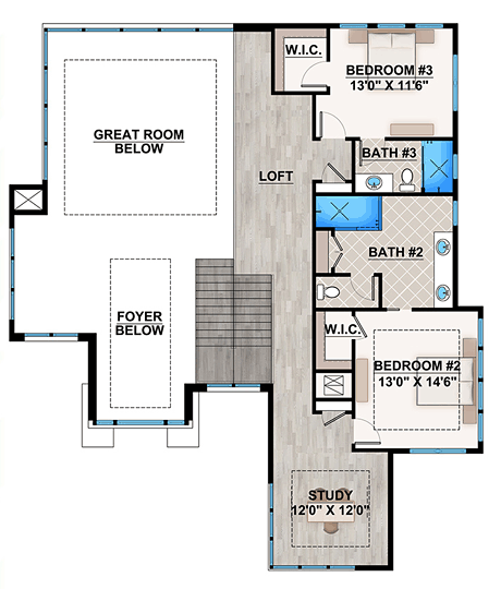 House Plan 75977 Level Two