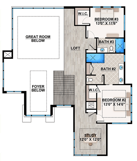 Contemporary Florida Modern Level Two of Plan 75977