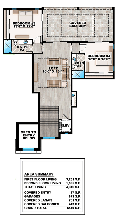 House Plan 75979 Second Level Plan