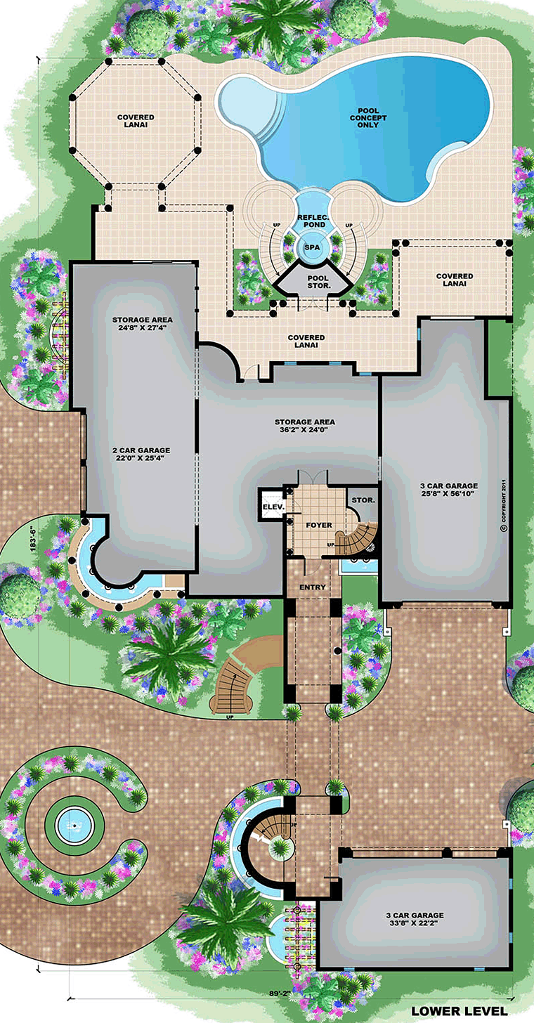 Coastal Mediterranean Lower Level of Plan 75984